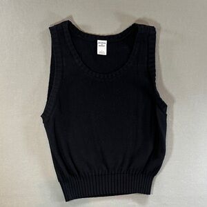 Melrose and Market Black Knit Sweater Tank Crop Top S